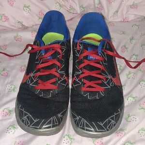 Nike Black and Red Athletic Shoes with Blue Accents